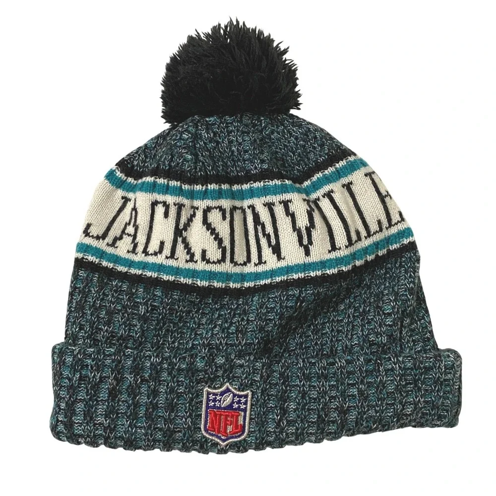 Jacksonville Jaguars NFL New Era Sideline‎ Knit Pom Pom Beanie Streetwear Sports